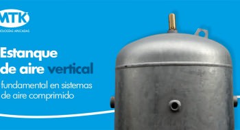 Estanque de aire vertical, fundamental en sistemas de aire comprimido 